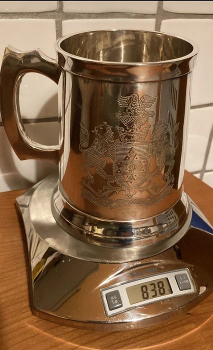 Taça de vinho em PRATA SHEFFIELD do séc.18 com brasão do Rei Jorge lll