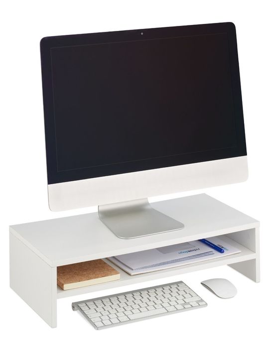 Półka pod monitor z dodatkową półką