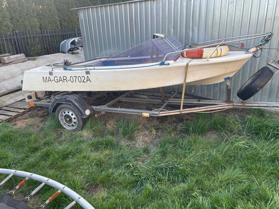 Łódź wędkarska płaskodenna +przyczepa podłodziowa+silnik JOHNSON  15km