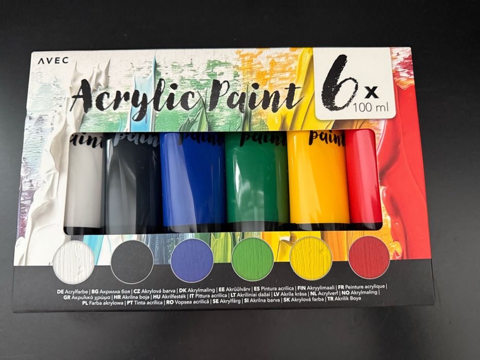 Conjunto tintas acrílicas marca AVEC