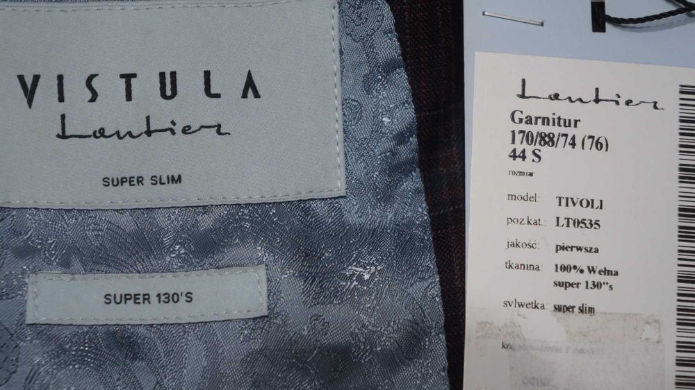 Garnitur Vistula Lantier 44/S 170/88/74-76 Wełna Bordowy w Kratę