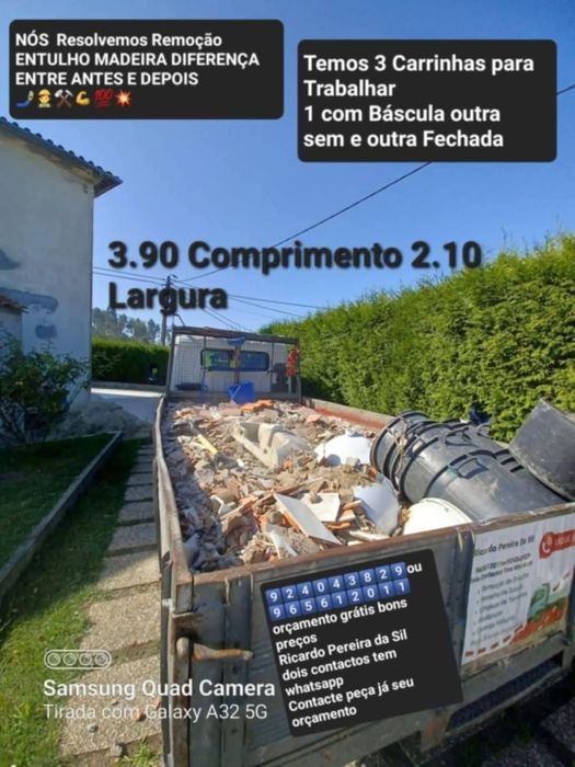 Faço demolições e Recolha de Entulho Madeira Pladur Resíduos Monos Etc