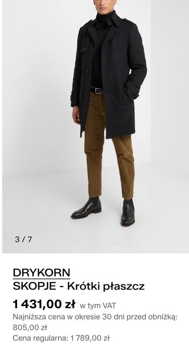 Plaszcz welniany Drykorn nowy 52 okazja