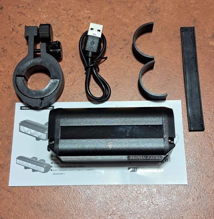 Велофара 900lm + задний габарит