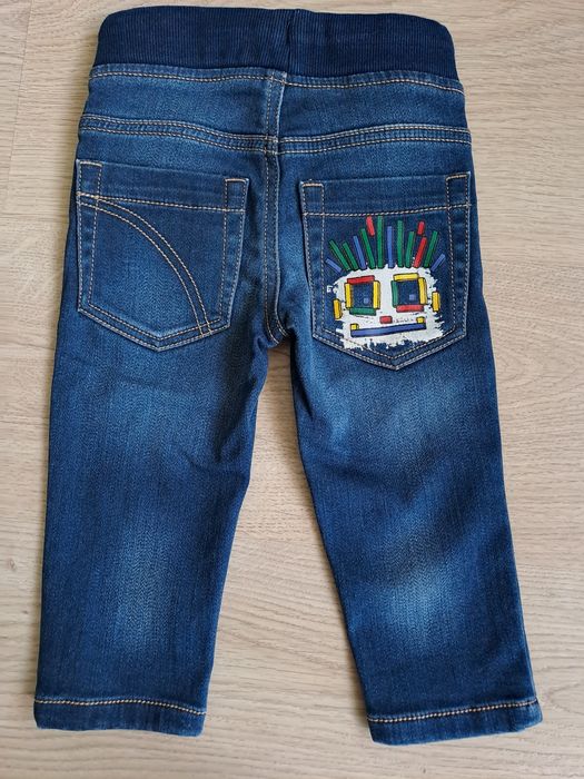 Benetton jeansy r. 82 nowe spodnie jeansowe na gumce dla chłopca