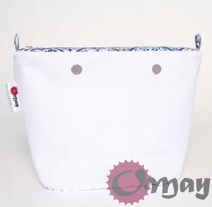 organizer OBAG MINI +OPASKA kafelki niebieskie biały 2 kieszenie OMAY