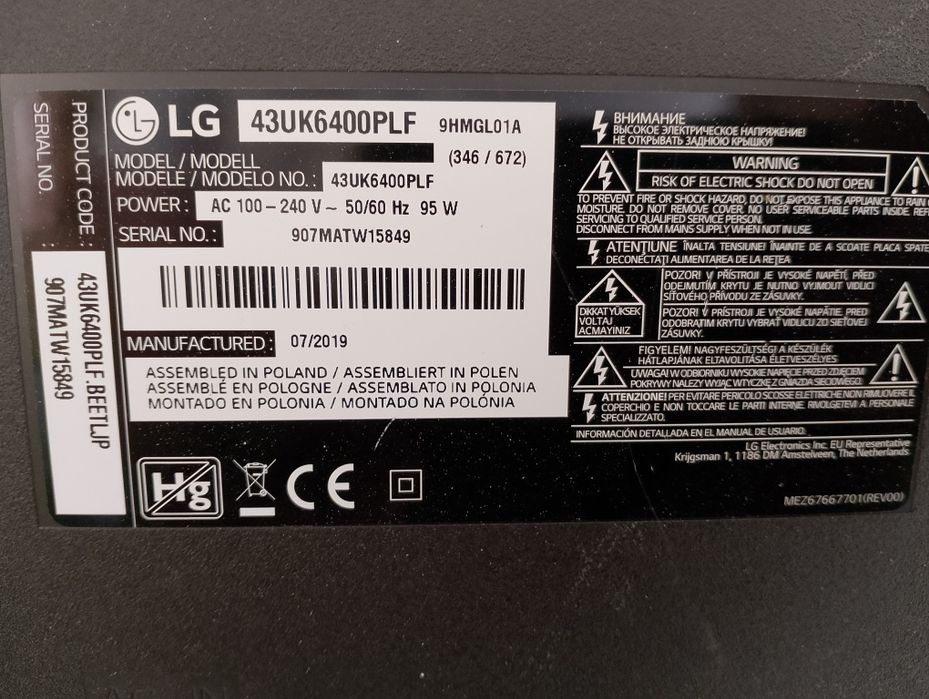 LG 43UK6400PLF podzespoły    darmowa wysyłka