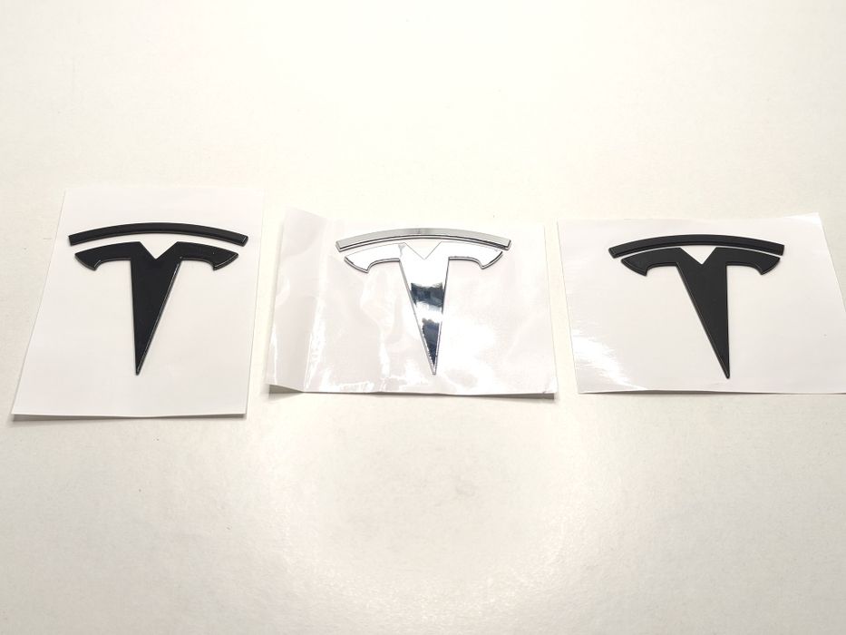 Emblema Mala Traseira Tesla Model 3 Model S Model X Símbolo Logo Frente Capot Capota Preto Matte Brilhante Cromado Novo