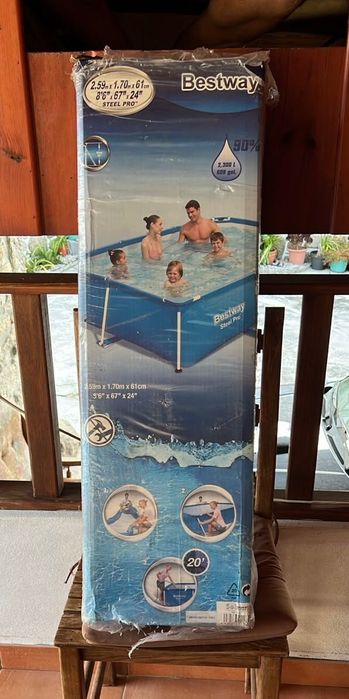 Bestway Piscina Steel Pro Estrutura Aço Retangular 259X170X61 Cm
