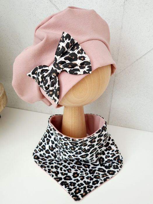 Komplet wiosenny czapka beret i chusta •wzory•