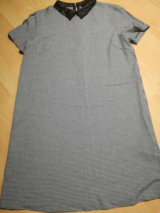 Sukienka biznesowa biurowa do pracy zara basic w kratę