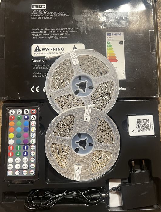 Світлодіодна RGB LED стрічка 10 м (2×5 м) з пультом