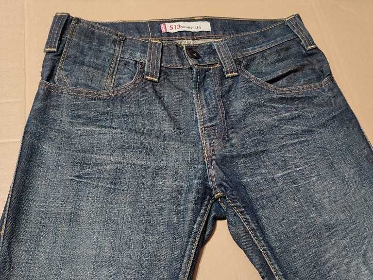 spodnie jeans LEVIS SKINNY LEG 513 W31 L32 pas 77 78 – 79 80 j. NOWE