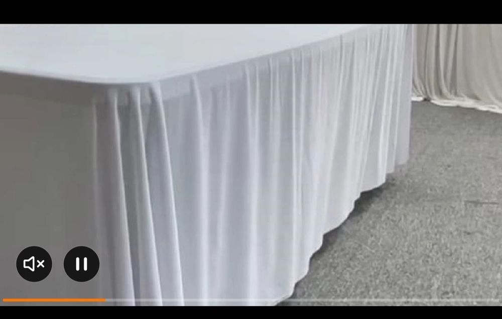 Elastyczny biały obrus na stół komunia chrzest wesele drapowany plisow