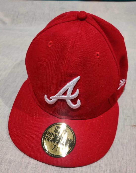Atlanta Braves NEW ERA czapka z daszkiem oryginalna męska red czerwona