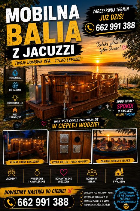 Wynajem Mobilnej Balii z Jacuzzi – Relaks u Ciebie!