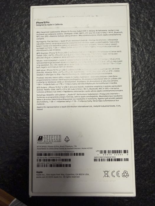 Iphone 15 pro 1 tb black titanium