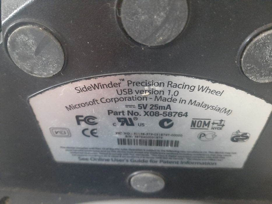 Sidewinder Microssoft Steering Wheel with Pedals64575226976001123