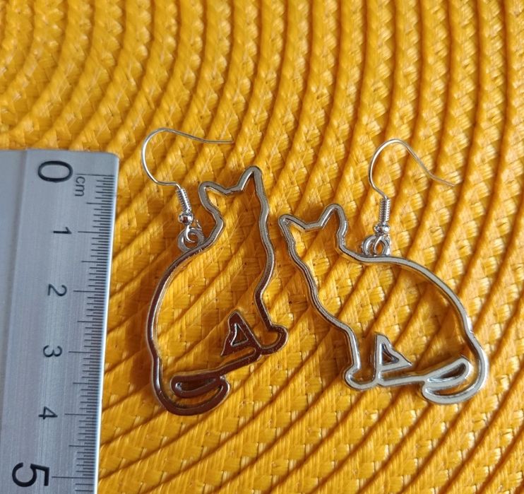 Komplet wisiorek i kolczyki - Koty