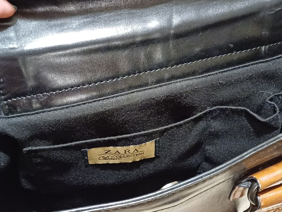 Carteira/Mala da Zara, de cor preta e vermelho/bordeaux