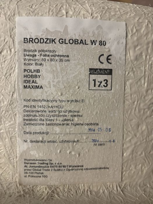 Nowy brodzik półokrągły