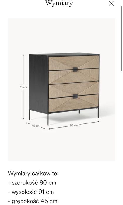 Komoda z drewna mangowego June