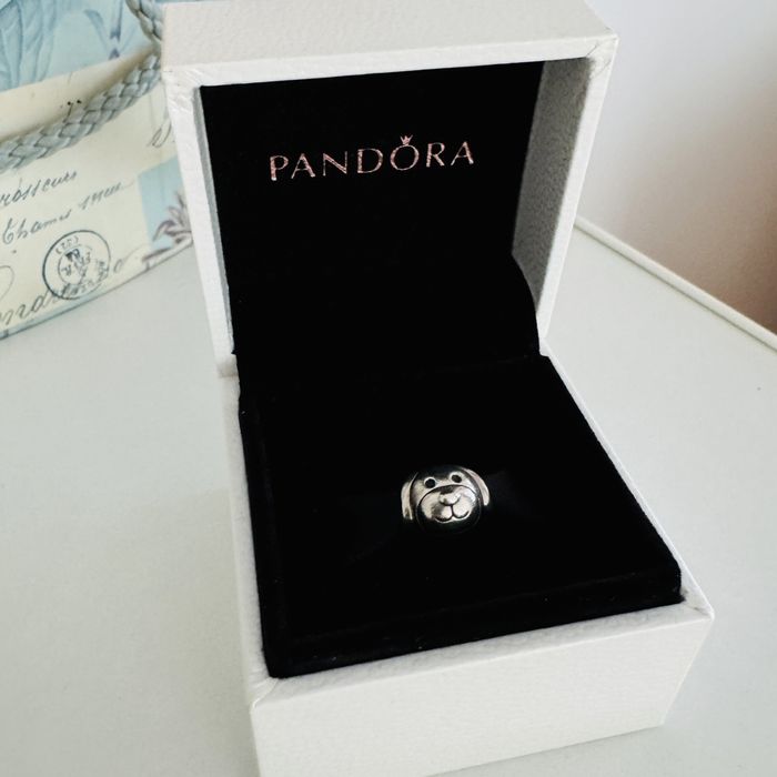srebrny charms pandora pies głowa pieska koralik oryginalny