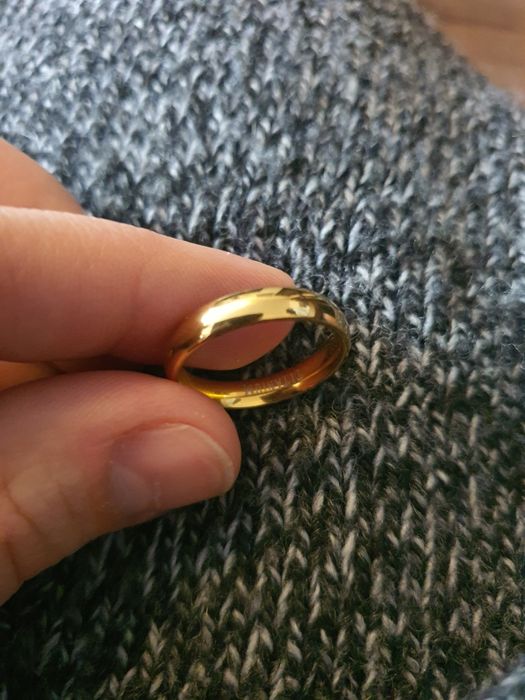 Damska Męska Złota Obrączka Unisex Szeroka 4mm