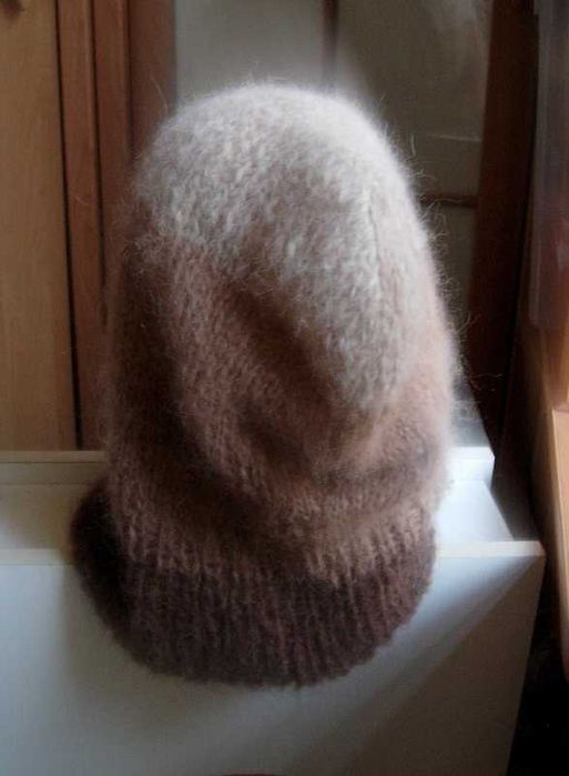 fluffy kaptur balaclava w brązach alpaka długi włos