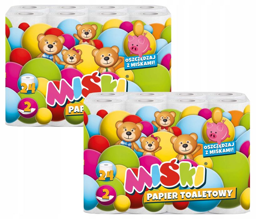 Papier toaletowy 24r miśki 2w mix - 48 rolek