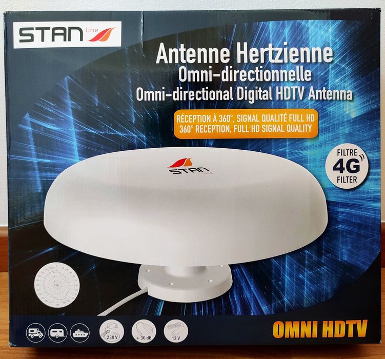 Antena Omnidirecional Stanline 30db Amplificada, TDT