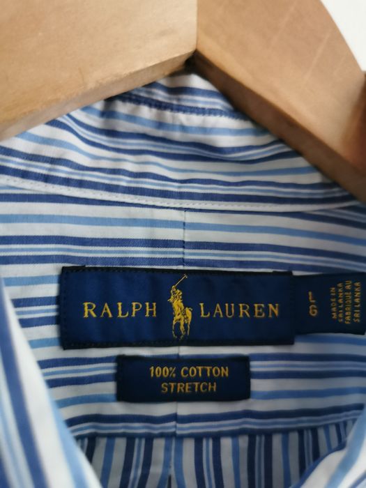 Ralph Lauren koszula długi rękaw bawełniana logowana męska L/XL