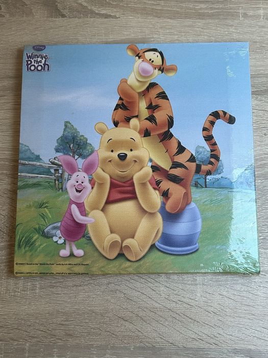 Zegar ścienny z kubusiem puchatkiem i obraz na płotnie