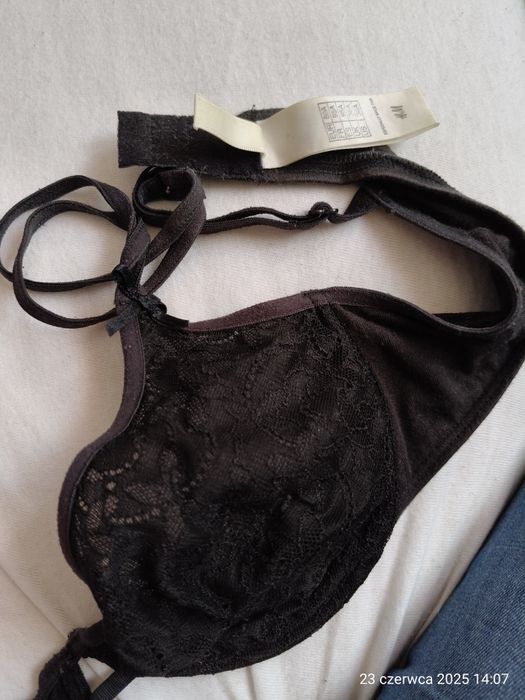 Biustonosz stanik sexy H&M koronkowy 80A prześwituje