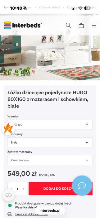 Łóżko dziecięce ( stan idealny)