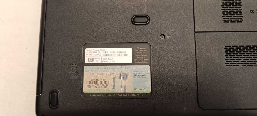 Portátil HP Compaq Presario cq60 para peças