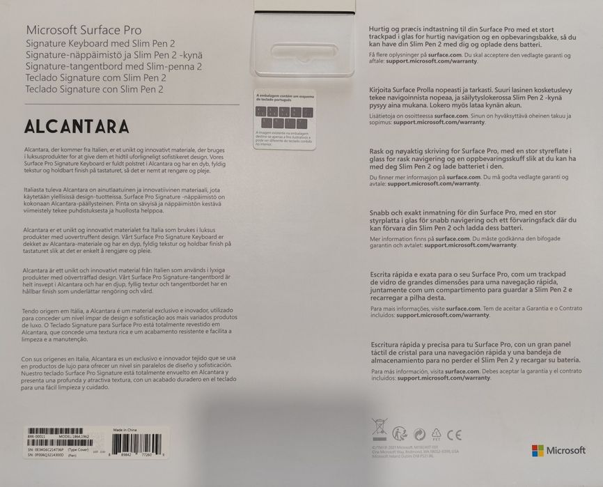 Teclado Microsoft Surface Pro 8 + Caneta Slim Pen 2