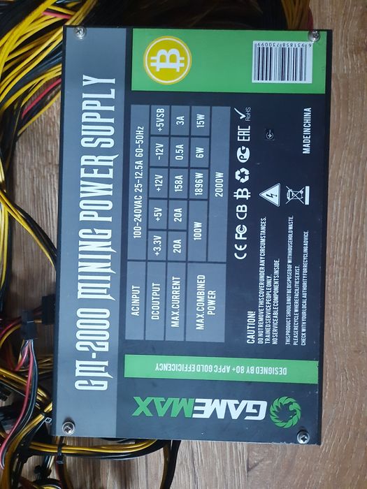 Майнинговый блок питания 2000 ват неисправный