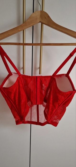 Top gorset koronkowy push up z cyrkoniami Victoria's Secret