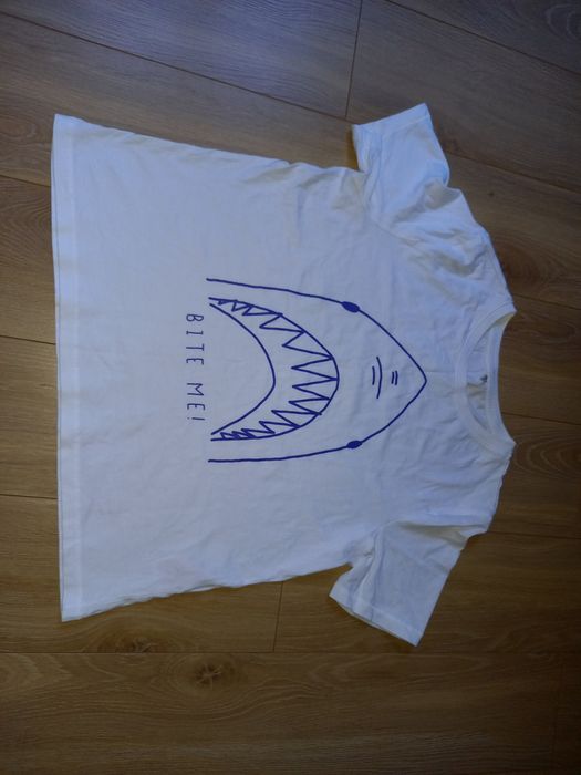 T-shirt biały z nadrukiem L