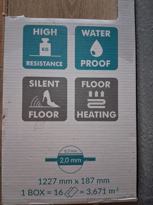 Panele winylowe 2mm na klej. 36m2. Okazja