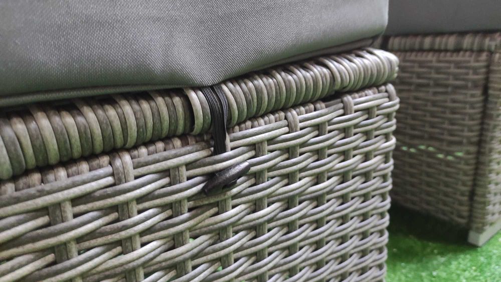 Zestaw Meble Ogrodowe 8 osób podwójny technorattan Szary