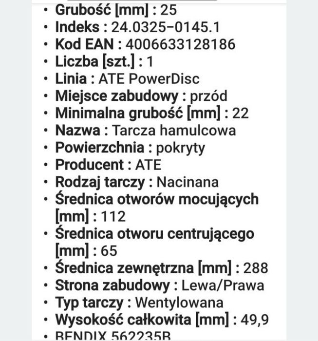 Nowe Tarcze ATE 5x 112 vw audi skoda