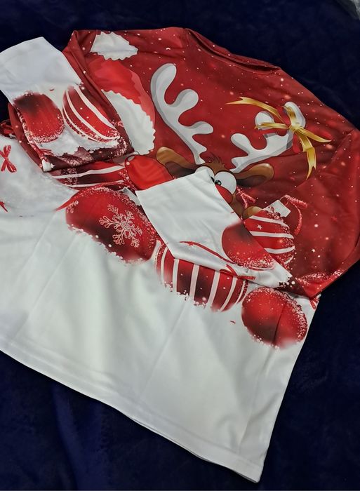 Bluzka koszulka bluza polo Świąta Renifer XXXL