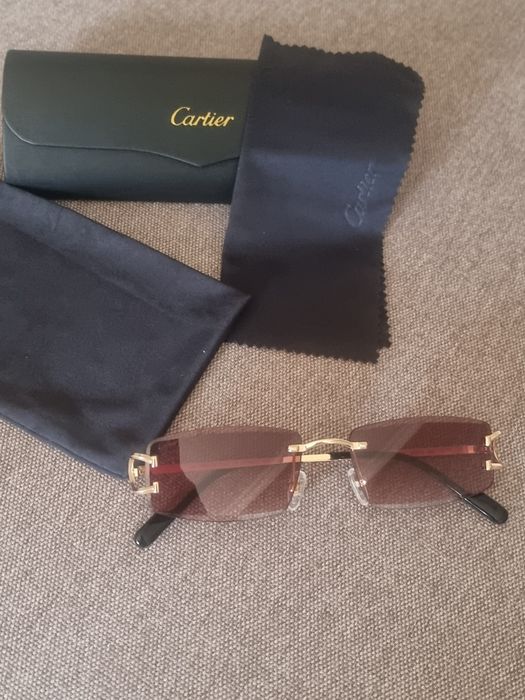 Солнцезащитные очки в стиле Cartier C-Decor  + футляр , пыльник и салфетка