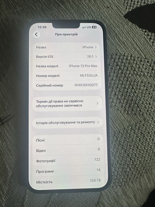 iPhone 13 pro Max на 128 фізична 7ка