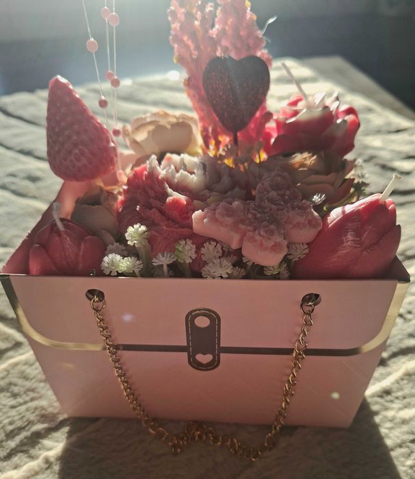 Arranjo de Velas Rosa