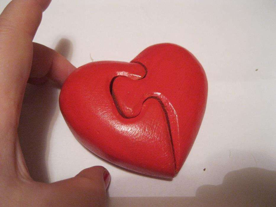 дерево сувенир разборное красное сердце ручная работа 9 на 9 см декор