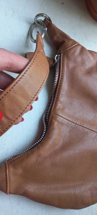 Брендова шкіряна сумка хобо багет