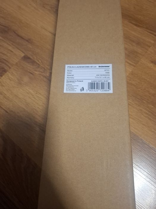 Półka łazienkowa 40 cm biała